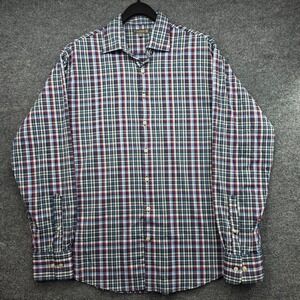 Peter Millar Summer Comfort‎ Mens XL Plaid Performance Button Down MF16EW13 Blue